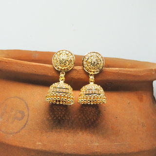 Traditional 1gm gold and micron plated  jhumkis - Earrings | Buy online on ZillyBuy