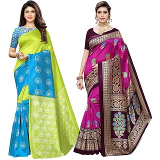 SVB Sarees Silk Printed Saree Combo Of 2 Saree - Sarees | Buy online on ZillyBuy