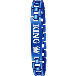 mens alloy blue king bracelet
