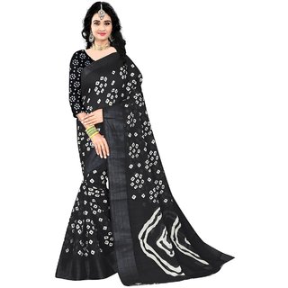 Sharda Creation Blue  Colour Linen Bandhani Printed Saree - Sarees | Buy online on ZillyBuy