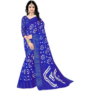 Sharda Creation Black Colour Linen Bandhani Printed Saree - Sarees | Buy online on ZillyBuy