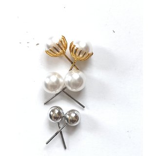 beautiful earing pearl silver gold plated