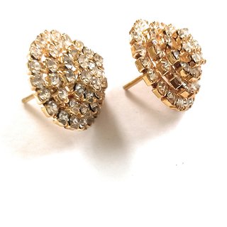 beautiful earing gold plated stug with american diamond