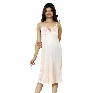 nivcy women satin nighty peach 