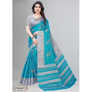 Sharda Creation Blue Colour  Animal Printed Saree - Sarees | Buy online on ZillyBuy