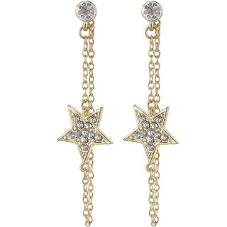 Star Dangling Dangler Earrings for Girls Brass Material Made in India Earrings for Women's Fashion Jewellery for Party - Earrings | Buy online on ZillyBuy