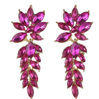 Multicrystals Dangler Earrings for Girls Alloy Material Made in India Earrings for Women's Fashion Jewellery for Party - Earrings | Buy online on ZillyBuy