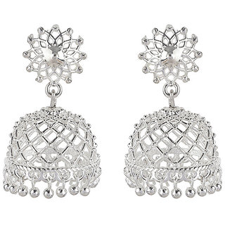 Filigree Jaali Jhumki Earrings for Girls Brass Material Made in India Earrings for Women's Fashion Jewellery - Earrings | Buy online on ZillyBuy