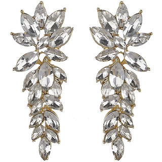 Multicrystals Dangler Earrings for Girls Alloy Material Made in India Earrings for Women's Fashion Jewellery for Party - Earrings | Buy online on ZillyBuy