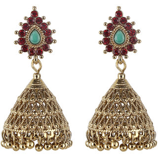 Traditional Stylish Ethnic Jhumki Earrings for Girls Brass Material Made in India Earrings for Women's Fashion Jewellery - Earrings | Buy online on ZillyBuy