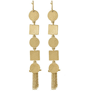 Round Square  Dangler Earrings for Girls Alloy Material Made in India Earrings for Women's Fashion Jewellery for Party - Earrings | Buy online on ZillyBuy