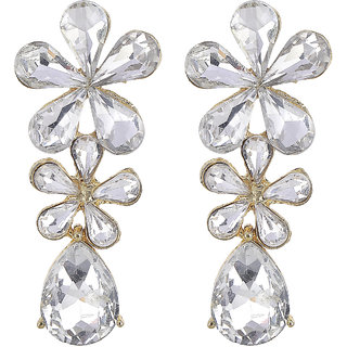 Multicrystals Dangler Earrings for Girls Alloy Material Made in India Earrings for Women's Fashion Jewellery for Party - Earrings | Buy online on ZillyBuy