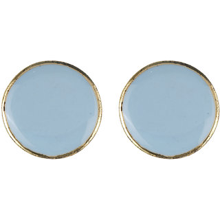 Enamel Round Stud Plain Earrings for Girls Alloy Material Made in India Earrings for Women's Fashion Jewellery for Party - Earrings | Buy online on ZillyBuy