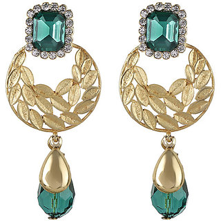Chand Bali Rectangle Crystal Drop Earrings for Girls Brass Material Earrings for Women's Fashion Jewellery for Festival - Earrings | Buy online on ZillyBuy