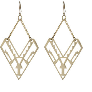 Plain Brass Metal Filigree Drop Earrings for Girls Brass Material Earrings for Women's Fashion Jewellery for Party - Earrings | Buy online on ZillyBuy
