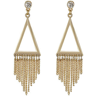 Chain Danglers Plain Brass Metal Earrings for Girls Brass Material Earrings for Women's Fashion Jewellery for Party - Earrings | Buy online on ZillyBuy