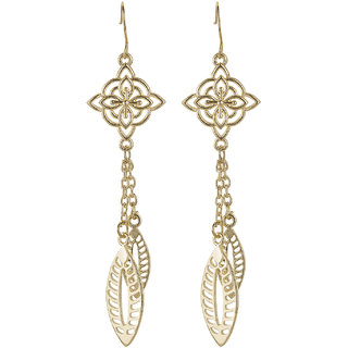 Brass Filigree Markisial Drop Earrings for Girls Brass Material Earrings for Women's Fashion Jewellery for Festival - Earrings | Buy online on ZillyBuy