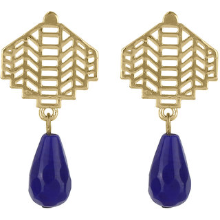 Brass Filigree Single Penta Drop Earrings for Girls Brass Material Earrings for Women's Fashion Jewellery for Party - Earrings | Buy online on ZillyBuy