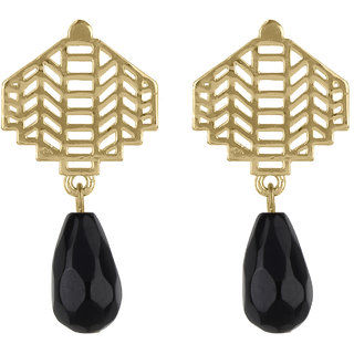 Brass Filigree Single Penta Drop Earrings for Girls Brass Material Earrings for Women's Fashion Jewellery for Party - Earrings | Buy online on ZillyBuy