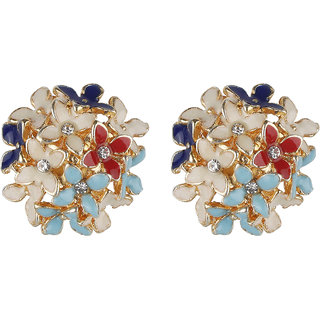 Enamel Daisy Flower Stud Earrings for Girls Alloy Material Earrings for Women's Fashion Jewellery for Party - Earrings | Buy online on ZillyBuy