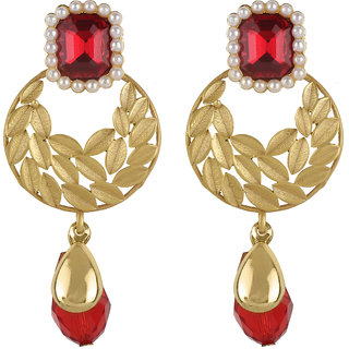Chand Bali Rectangle Crystal Drop Earrings for Girls Brass Material Earrings for Women's Fashion Jewellery for Festival - Earrings | Buy online on ZillyBuy
