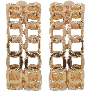 Chain Double Brass Material Loop Drop Hook Earrings for Women's Fashion Jewelry Earrings for Girls  Women's - Golden - Earrings | Buy online on ZillyBuy