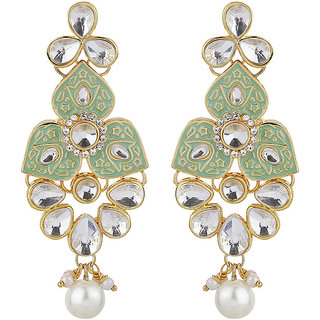 Triple Triangle Traditional Mint Green Copper Material Drop Hook Earrings for Women's - Earrings | Buy online on ZillyBuy