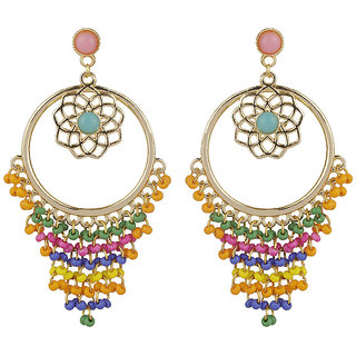 Multicolor Seed Bead Earrings for Girls - Golden Alloy Brass  Copper Fashion Jewelry Earrings Top  Best - Earrings | Buy online on ZillyBuy