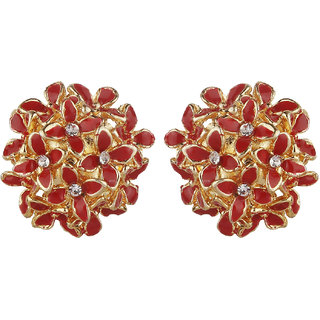 Enamel Daisy Flower Cluster Studds  clippons Earrings for Girls Alloy Brass  Copper Earrings for Women's - Earrings | Buy online on ZillyBuy