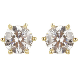 CZ American Diamond Studds Earrings for Girls Earrings Color Golden Alloy Brass  Copper Material Earrings for Women's - Earrings | Buy online on ZillyBuy