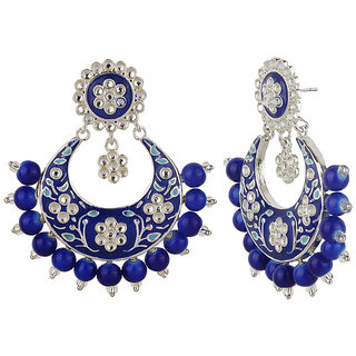Enamel Chand Bali Kundan Earrings Earrings Color Golden  Multicolor Alloy Brass  Copper Material Earrings for Women's - Earrings | Buy online on ZillyBuy