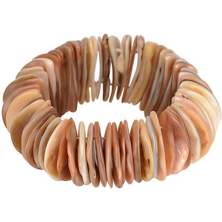 KESAR ZEMS Natural Stone With Handcrafted Wrist Band Half MOON Shape Sea Shell Stretchable BRACELET For UNISEX - Bangles & Bracelets | Buy online on ZillyBuy