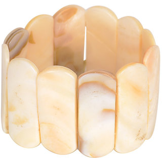 KESAR ZEMS Natural Stone With Handcrafted Wrist Band Capsule shape stone Adjustable Bracelet For UNISEX - Bangles & Bracelets | Buy online on ZillyBuy