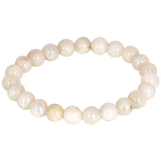 KESAR ZEMS Natural Off White Moon Stone Stretchable Bracelet Wrist Stylish Band  For Unisex  10 x 2 x 1 CM Off White. - Bangles & Bracelets | Buy online on ZillyBuy