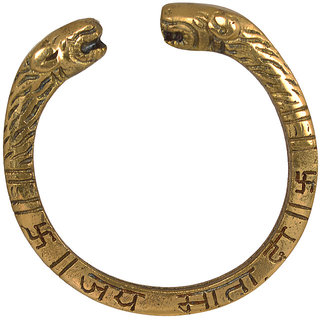KESAR ZEMS PURE BRASS KADA Lion Face Wrist Band Engraved With JAY MATA DI For Unisex Diameter 6 CM Golden. - Bangles & Bracelets | Buy online on ZillyBuy