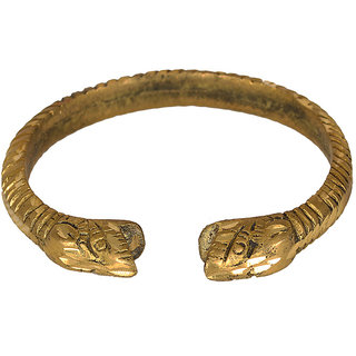 KESAR ZEMS PURE BRASS KADA Lion Face Wrist Band  For Unisex Diameter 5.6 CM Golden. - Bangles & Bracelets | Buy online on ZillyBuy