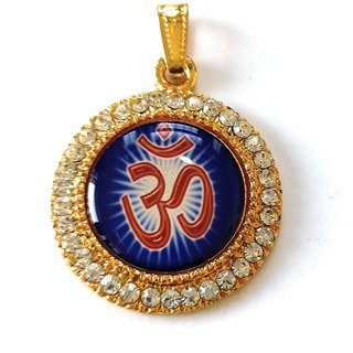 24 ct gold plated om locket with golden chain