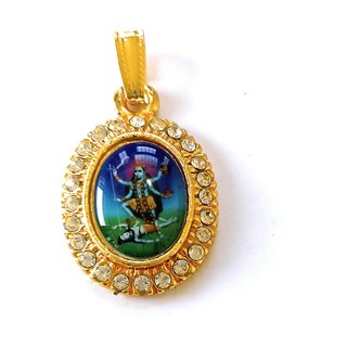 24 ct gold plated kaali mata locket with golden chain