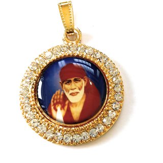 24 ct gold plate sai baba locket with golden chain