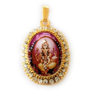 24 ct gold plated ganesh ji locket with golden chain