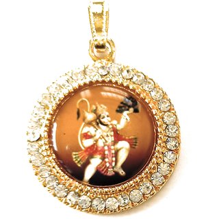 24 ct gold plated hanuman ji locket with golden chain