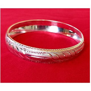Silver Plated Silver Kada (Bracelet) For Men - Bangles & Bracelets | Buy online on ZillyBuy