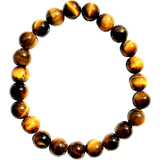 rs jewellers Stone Natural Tiger Eye Bracelet for Healing and Meditation, Protection, Courage - Unisex- Golden  Brown. - Bangles & Bracelets | Buy online on ZillyBuy