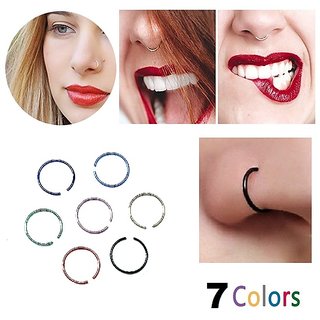 metal nose ring pack of 7 