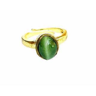 RS GEMSEXPORT  Brass Cat's Eye Gold Plated Ring Brass Cat's Eye Gold Plated Ring