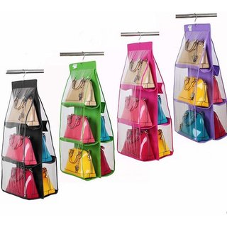 Hanging Handbag Organizer Dust-Proof Storage Holder Bag Wardrobe Closet for Purse Clutch with 6 Pockets-1 Piece - Home Improvement | Buy online on ZillyBuy