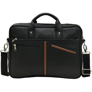 matrice laptop cum messenger bag with black tan faux vegan leather ne s 0795 blacktan 