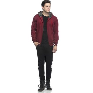 Trendy Kids Lambency Men Maroon Solid Long Sleeve Hooded Casual Sweatshirt 2026 at ShopCircuit |