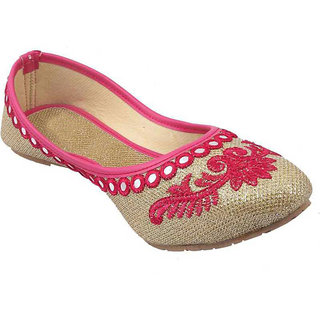 oxhide pink jutti for women
