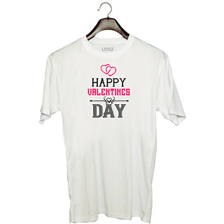 UDNAG Unisex Round Neck Graphic Valentines Day, happy valentine day Polyester T-Shirt White